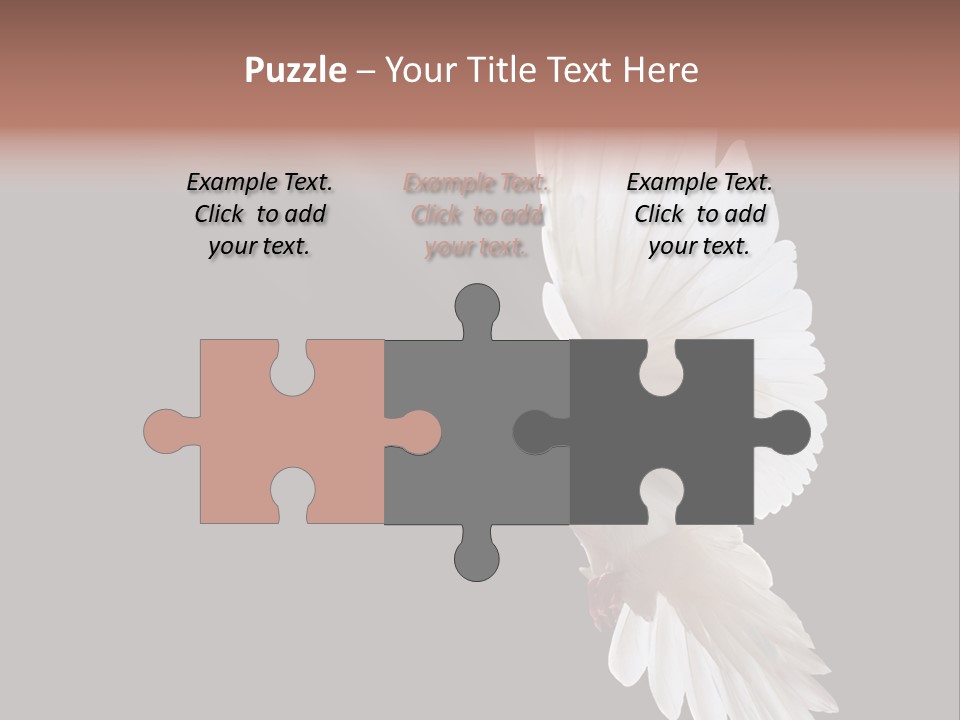 A White Dove Flying In The Air With Its Wings Spread PowerPoint Template