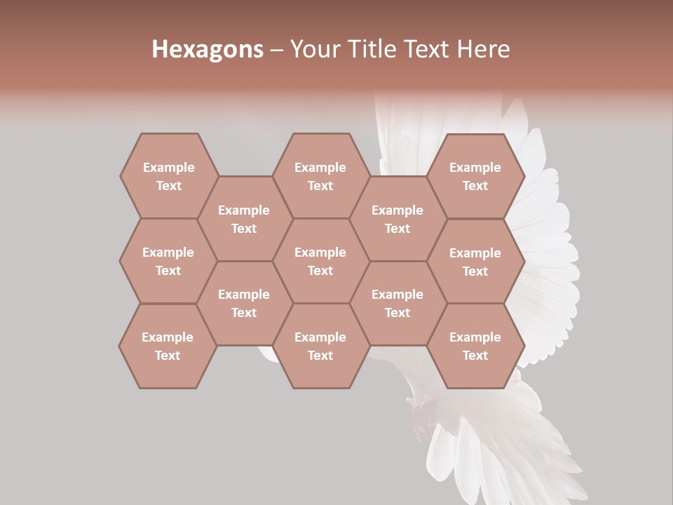 A White Dove Flying In The Air With Its Wings Spread PowerPoint Template