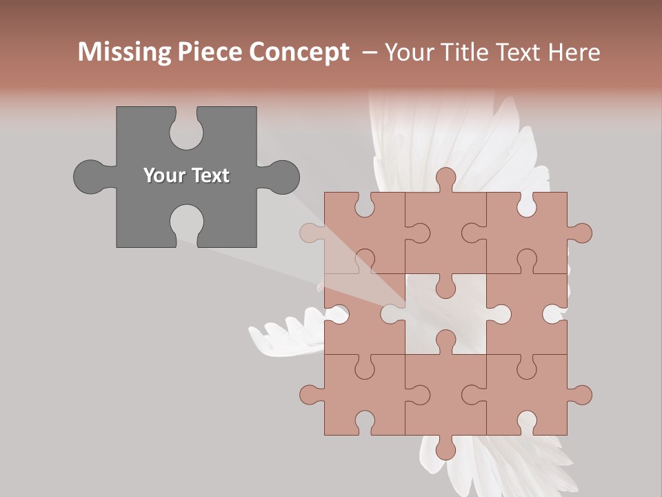 A White Dove Flying In The Air With Its Wings Spread PowerPoint Template