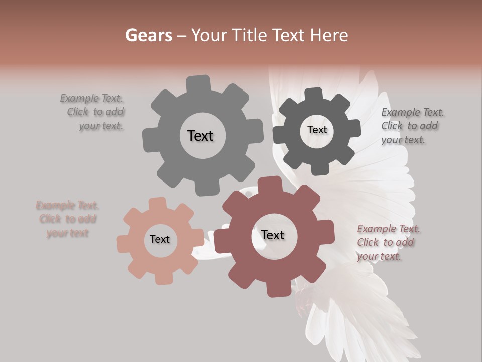 A White Dove Flying In The Air With Its Wings Spread PowerPoint Template
