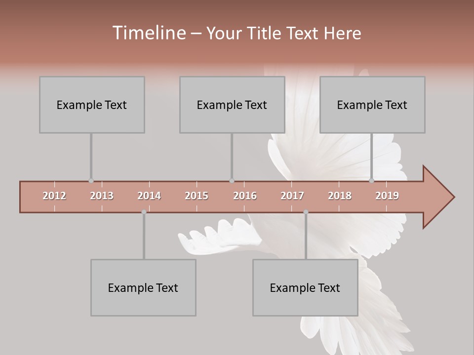 A White Dove Flying In The Air With Its Wings Spread PowerPoint Template