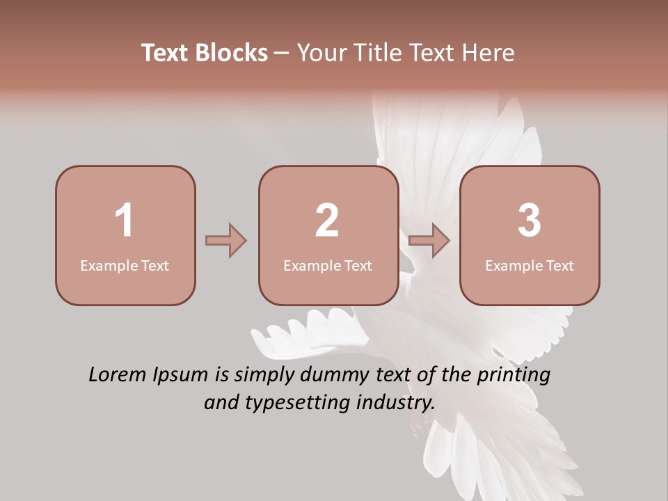 A White Dove Flying In The Air With Its Wings Spread PowerPoint Template