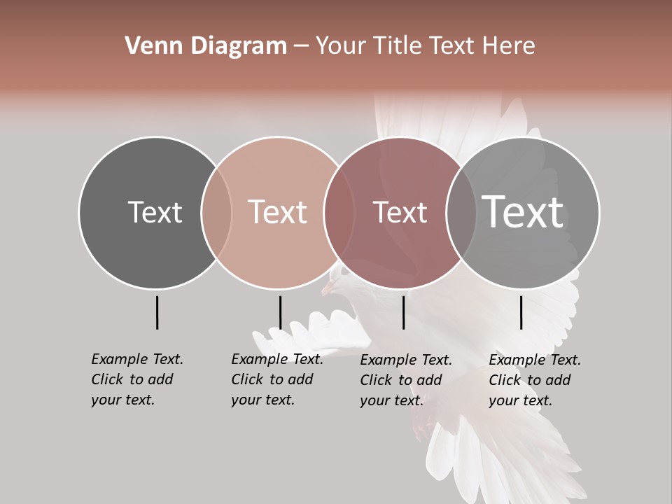 A White Dove Flying In The Air With Its Wings Spread PowerPoint Template