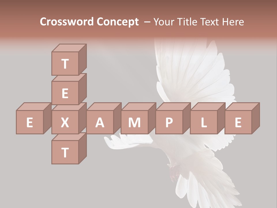 A White Dove Flying In The Air With Its Wings Spread PowerPoint Template