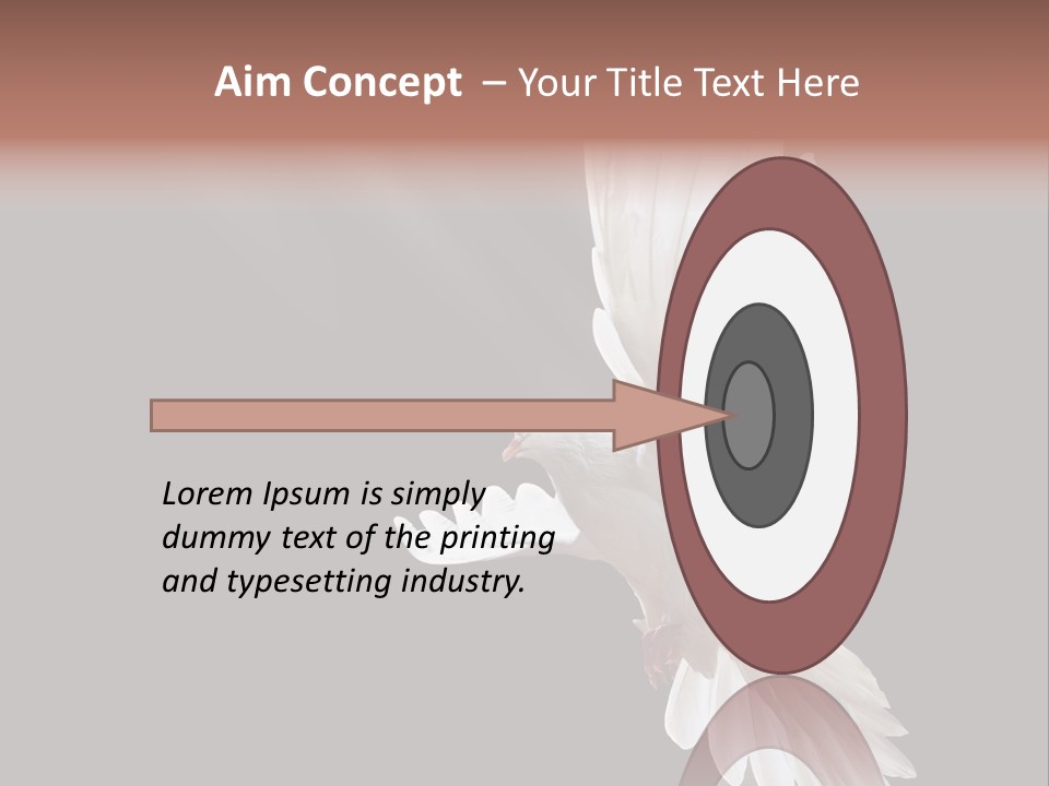 A White Dove Flying In The Air With Its Wings Spread PowerPoint Template