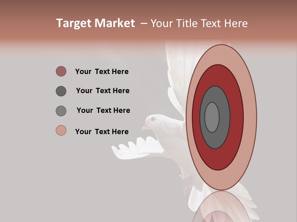 A White Dove Flying In The Air With Its Wings Spread PowerPoint Template
