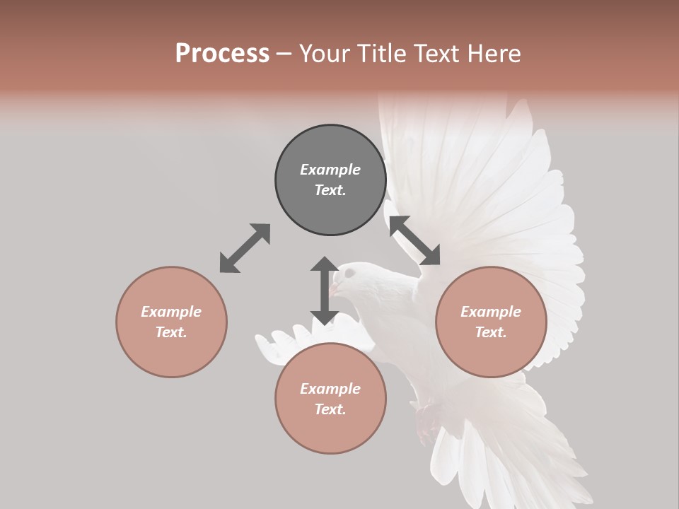 A White Dove Flying In The Air With Its Wings Spread PowerPoint Template