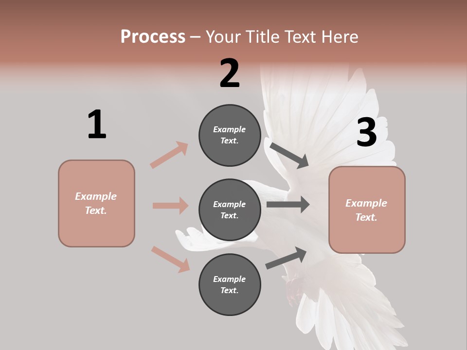A White Dove Flying In The Air With Its Wings Spread PowerPoint Template
