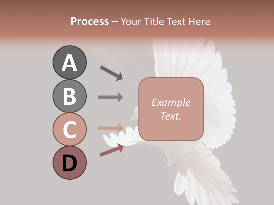 A White Dove Flying In The Air With Its Wings Spread PowerPoint Template