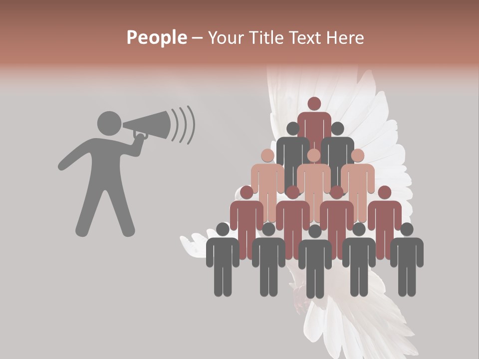 A White Dove Flying In The Air With Its Wings Spread PowerPoint Template