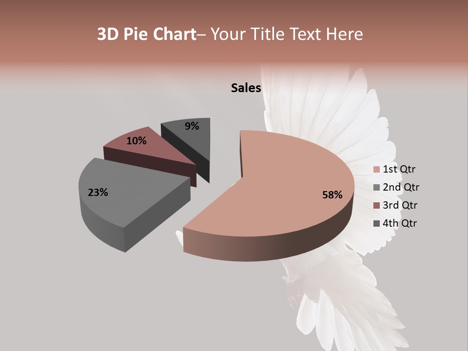 A White Dove Flying In The Air With Its Wings Spread PowerPoint Template