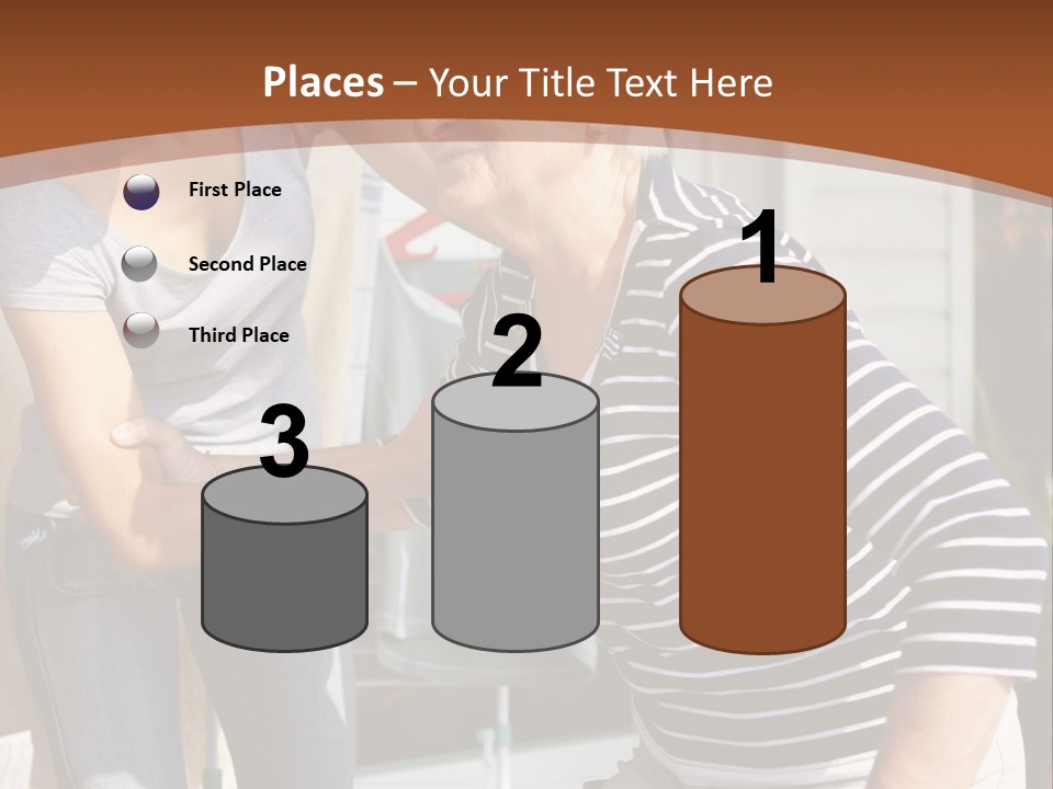 A Woman Helping An Elderly Woman With A Toothbrush PowerPoint Template