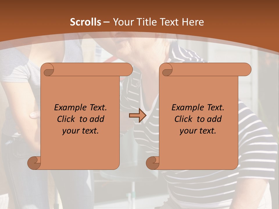 A Woman Helping An Elderly Woman With A Toothbrush PowerPoint Template