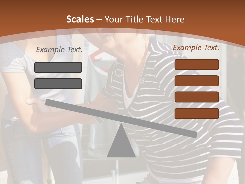 A Woman Helping An Elderly Woman With A Toothbrush PowerPoint Template