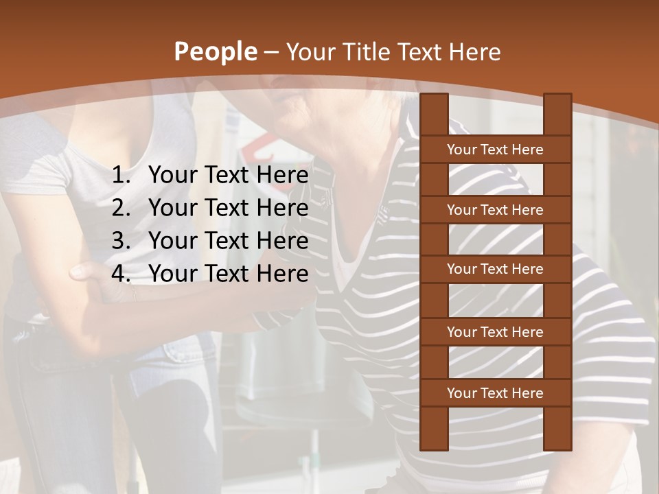 A Woman Helping An Elderly Woman With A Toothbrush PowerPoint Template