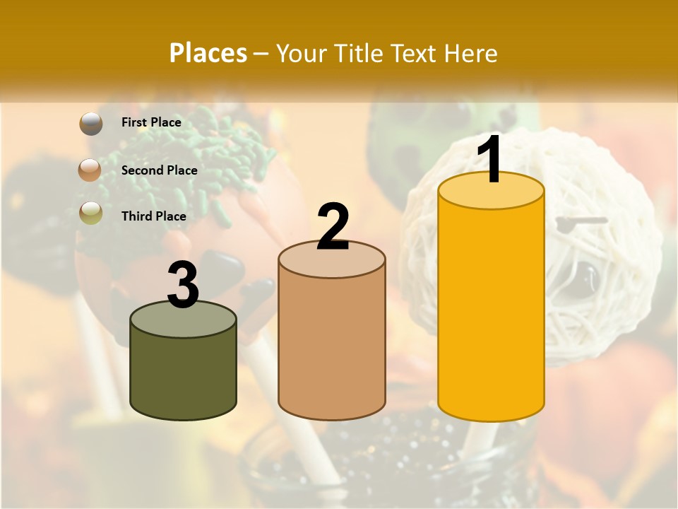 A Group Of Halloween Cake Pops With Faces On Them PowerPoint Template