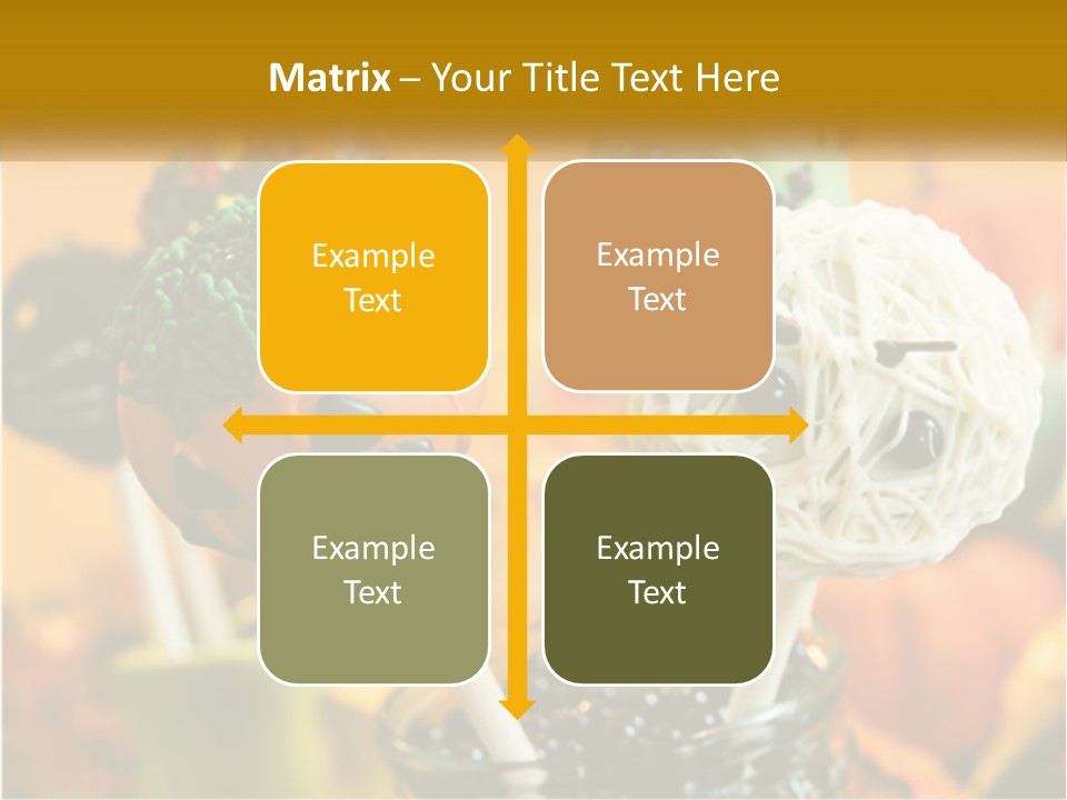 A Group Of Halloween Cake Pops With Faces On Them PowerPoint Template