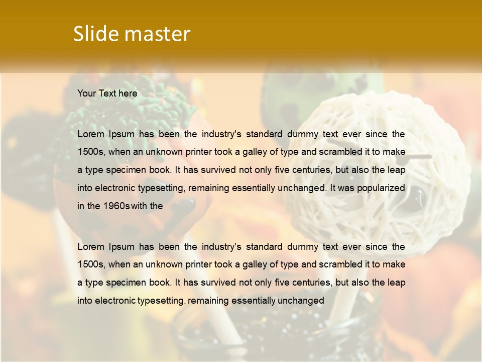 A Group Of Halloween Cake Pops With Faces On Them PowerPoint Template