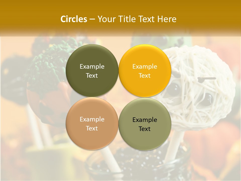 A Group Of Halloween Cake Pops With Faces On Them PowerPoint Template