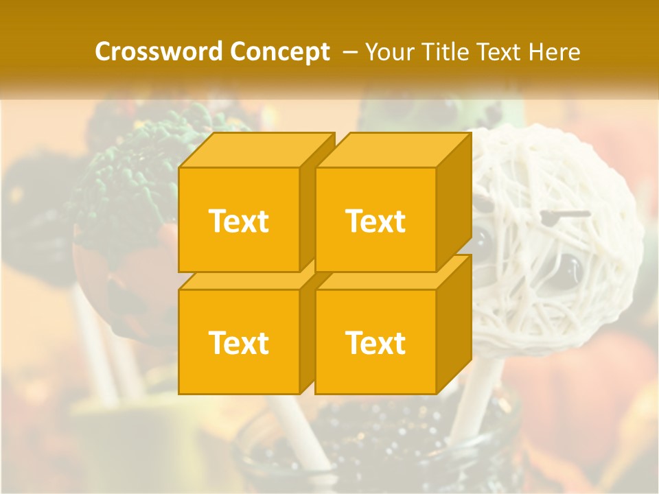 A Group Of Halloween Cake Pops With Faces On Them PowerPoint Template