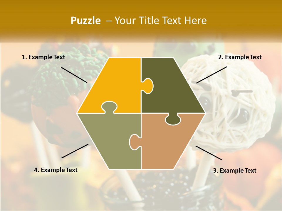 A Group Of Halloween Cake Pops With Faces On Them PowerPoint Template
