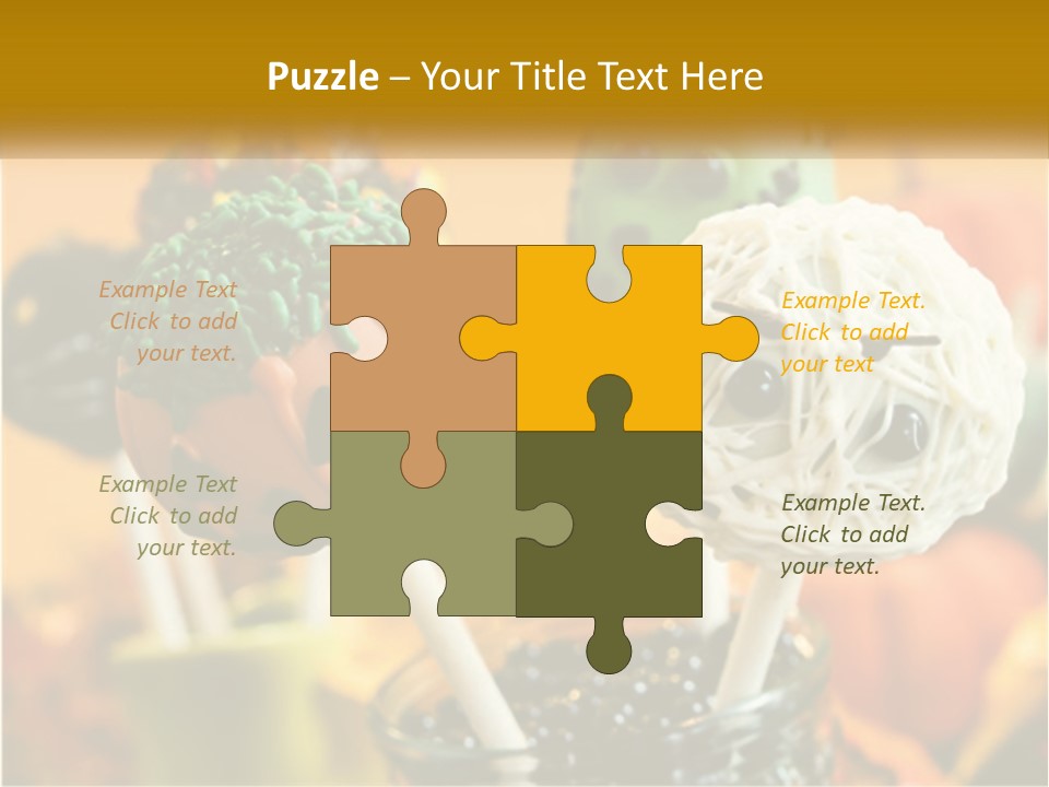 A Group Of Halloween Cake Pops With Faces On Them PowerPoint Template