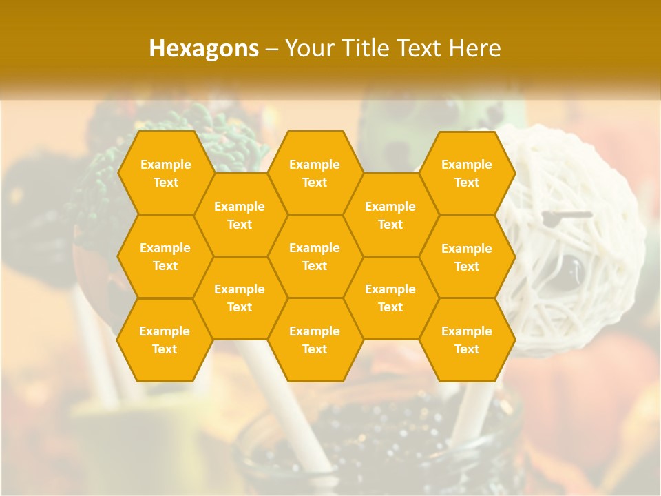 A Group Of Halloween Cake Pops With Faces On Them PowerPoint Template