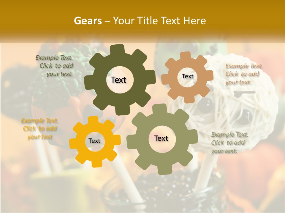 A Group Of Halloween Cake Pops With Faces On Them PowerPoint Template