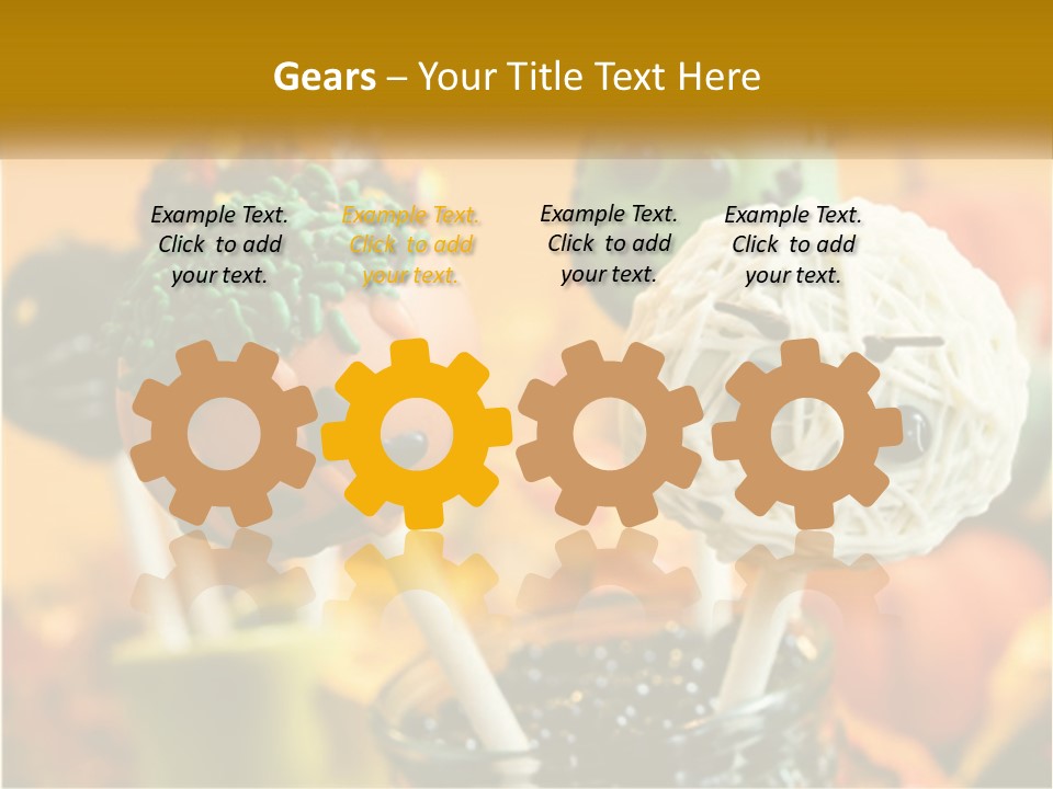 A Group Of Halloween Cake Pops With Faces On Them PowerPoint Template