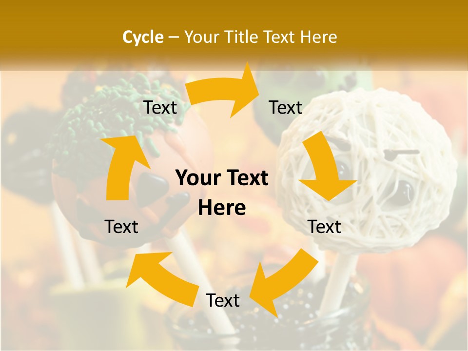 A Group Of Halloween Cake Pops With Faces On Them PowerPoint Template