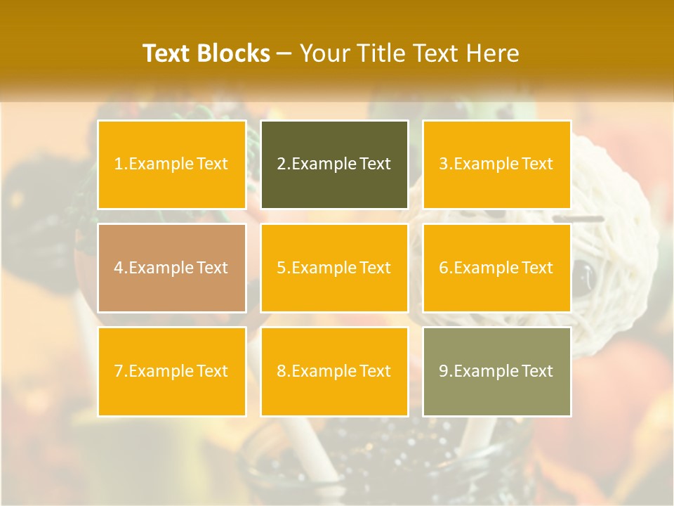 A Group Of Halloween Cake Pops With Faces On Them PowerPoint Template