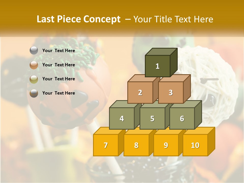 A Group Of Halloween Cake Pops With Faces On Them PowerPoint Template