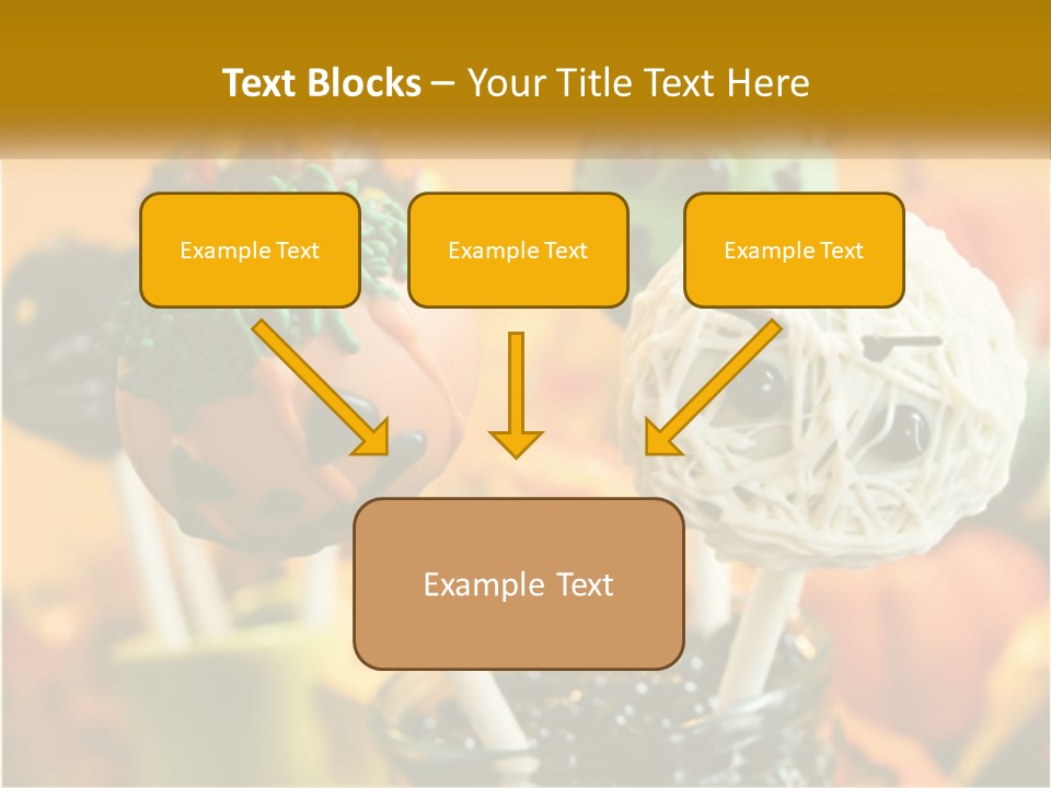 A Group Of Halloween Cake Pops With Faces On Them PowerPoint Template