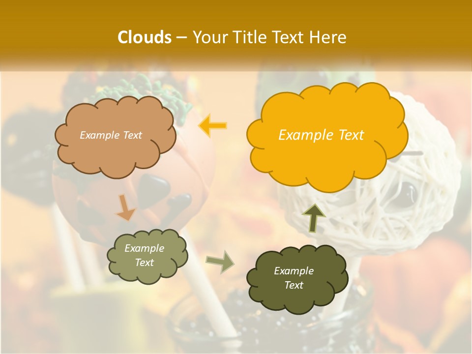 A Group Of Halloween Cake Pops With Faces On Them PowerPoint Template