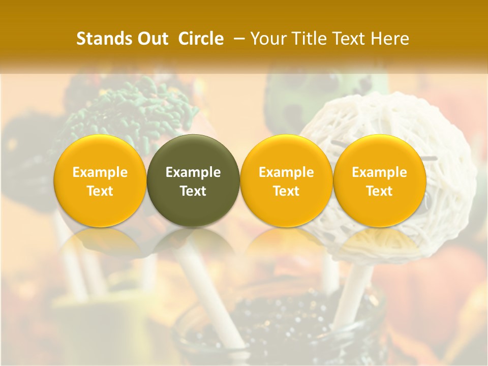 A Group Of Halloween Cake Pops With Faces On Them PowerPoint Template