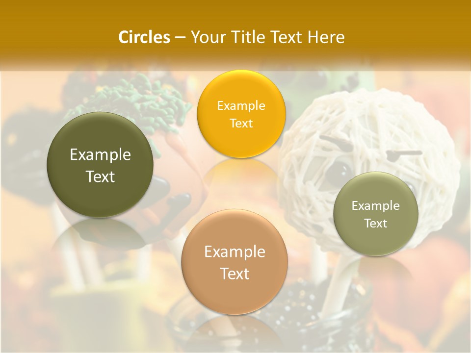 A Group Of Halloween Cake Pops With Faces On Them PowerPoint Template