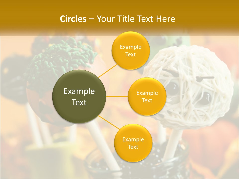 A Group Of Halloween Cake Pops With Faces On Them PowerPoint Template