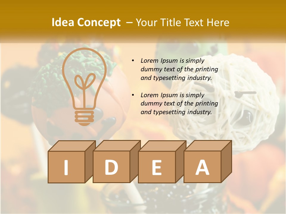 A Group Of Halloween Cake Pops With Faces On Them PowerPoint Template
