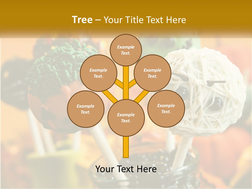A Group Of Halloween Cake Pops With Faces On Them PowerPoint Template