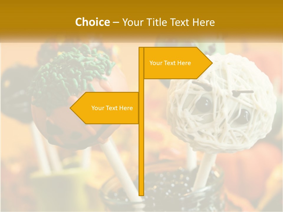 A Group Of Halloween Cake Pops With Faces On Them PowerPoint Template