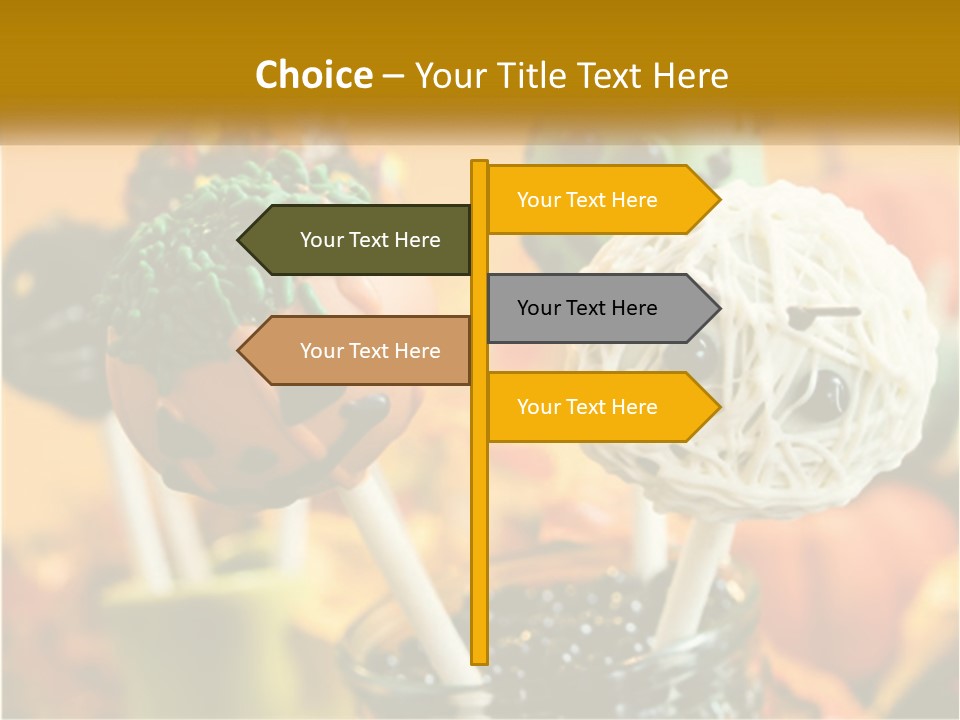 A Group Of Halloween Cake Pops With Faces On Them PowerPoint Template