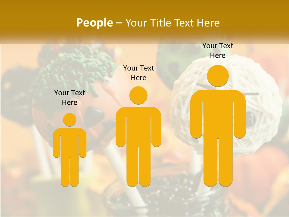 A Group Of Halloween Cake Pops With Faces On Them PowerPoint Template