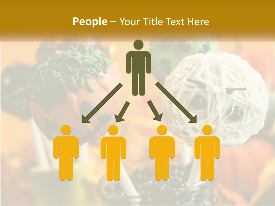 A Group Of Halloween Cake Pops With Faces On Them PowerPoint Template