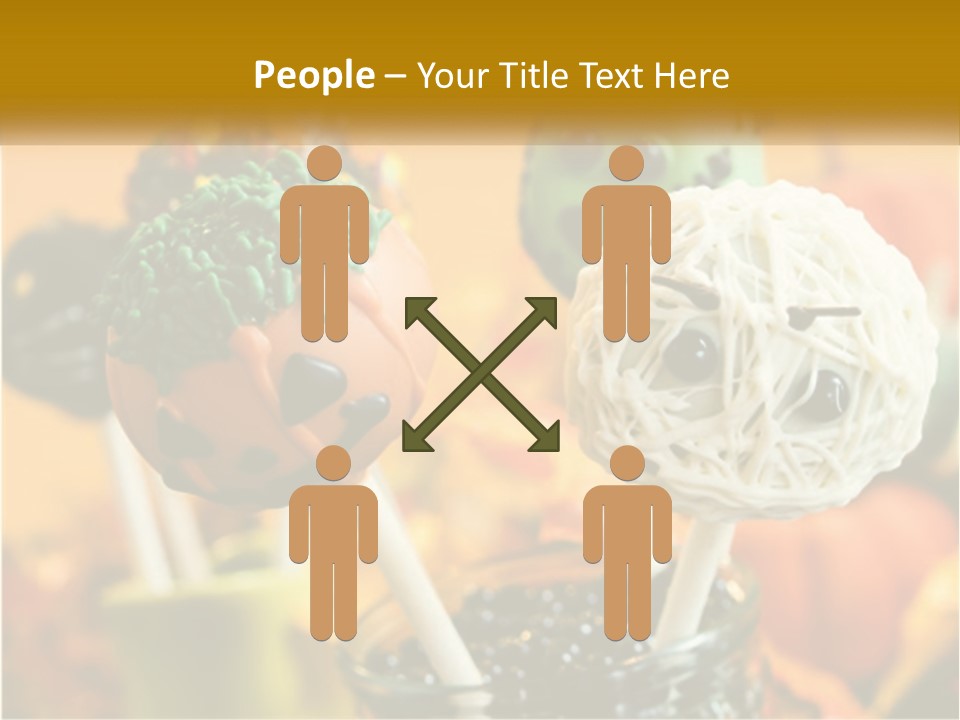 A Group Of Halloween Cake Pops With Faces On Them PowerPoint Template