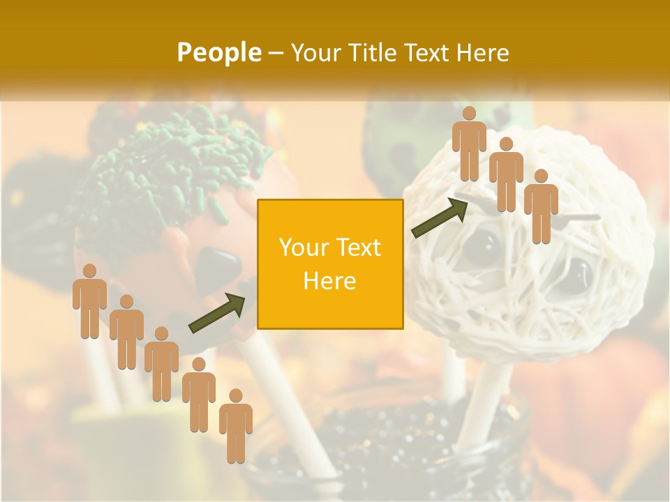 A Group Of Halloween Cake Pops With Faces On Them PowerPoint Template