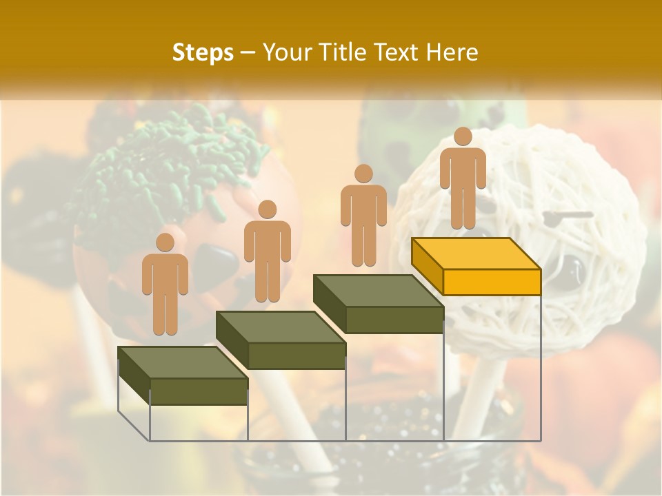 A Group Of Halloween Cake Pops With Faces On Them PowerPoint Template