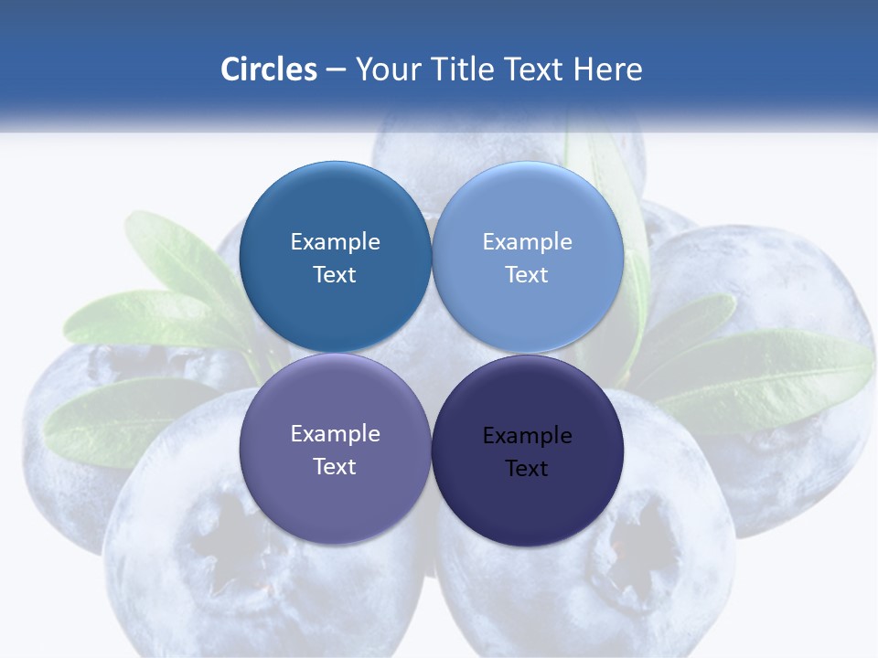A Pile Of Blueberries With Leaves On Top Of It PowerPoint Template