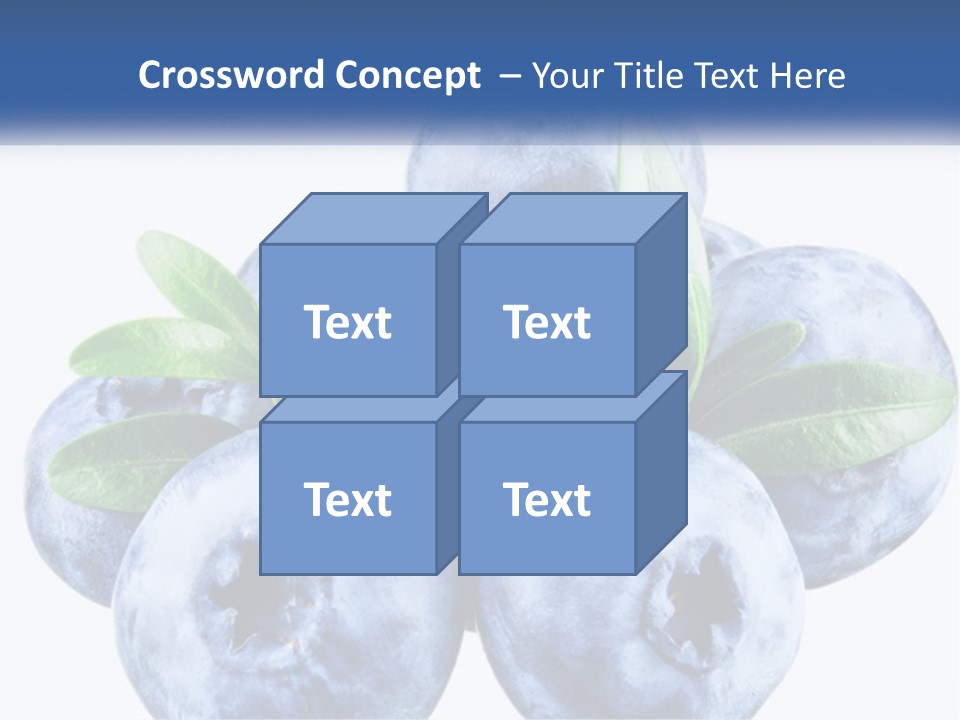 A Pile Of Blueberries With Leaves On Top Of It PowerPoint Template