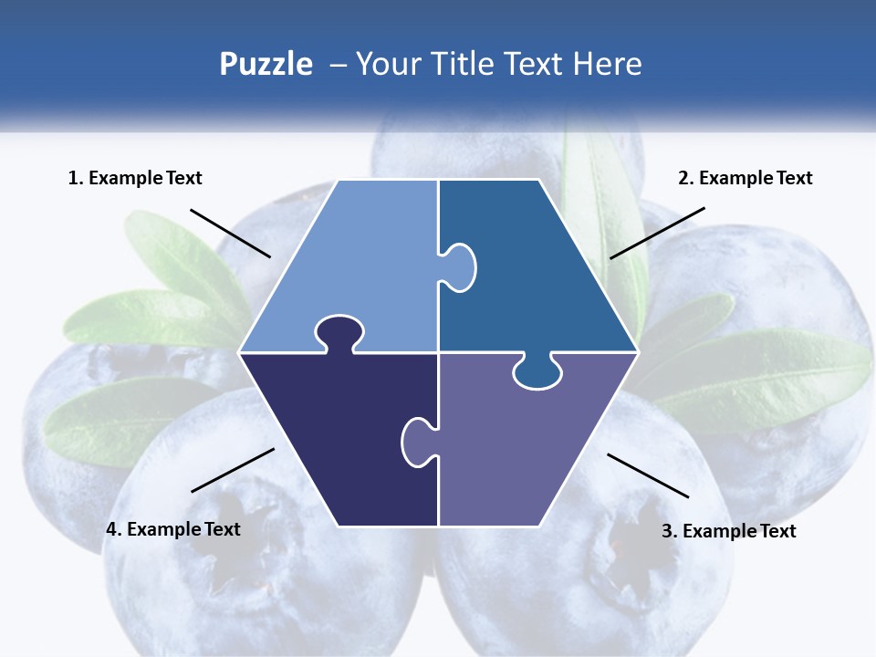 A Pile Of Blueberries With Leaves On Top Of It PowerPoint Template