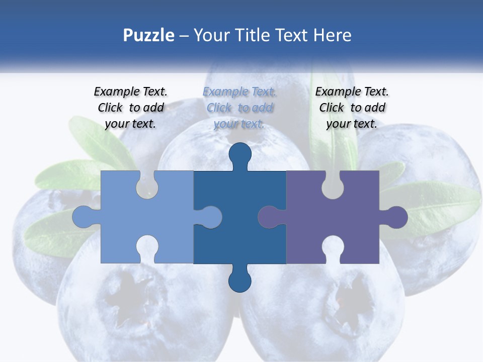 A Pile Of Blueberries With Leaves On Top Of It PowerPoint Template